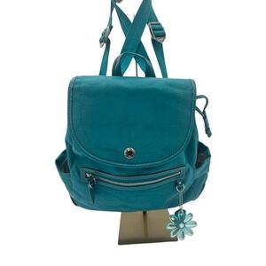 Y2K Coach Kyra Daisy Backpack Purse Teal Signature Jacquard Convertible Bag